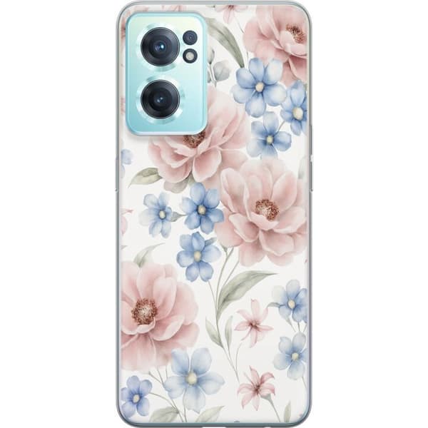 OnePlus Nord CE 2 5G Gennemsigtig cover Romantiske blomster