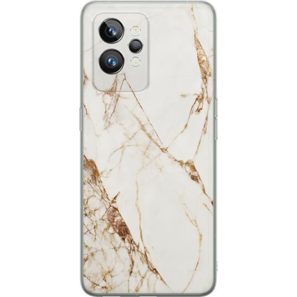 Realme GT2 Pro Gennemsigtig cover Hvid marmor