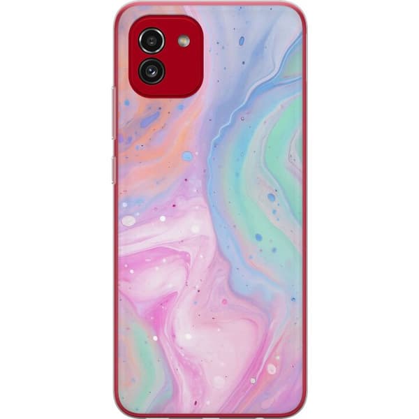 Samsung Galaxy A03 Läpinäkyvä kuori Pastellimarmori