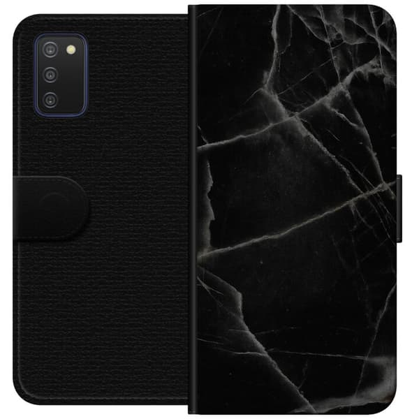 Samsung Galaxy A03s Plånboksfodral Svart marmor