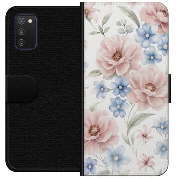 Samsung Galaxy A03s Lompakkokotelo Romanttiset kukat