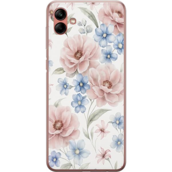 Samsung Galaxy A04 Gennemsigtig cover Romantiske blomster