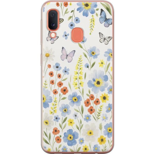 Samsung Galaxy A20e Genomskinligt Skal Sommarblommor