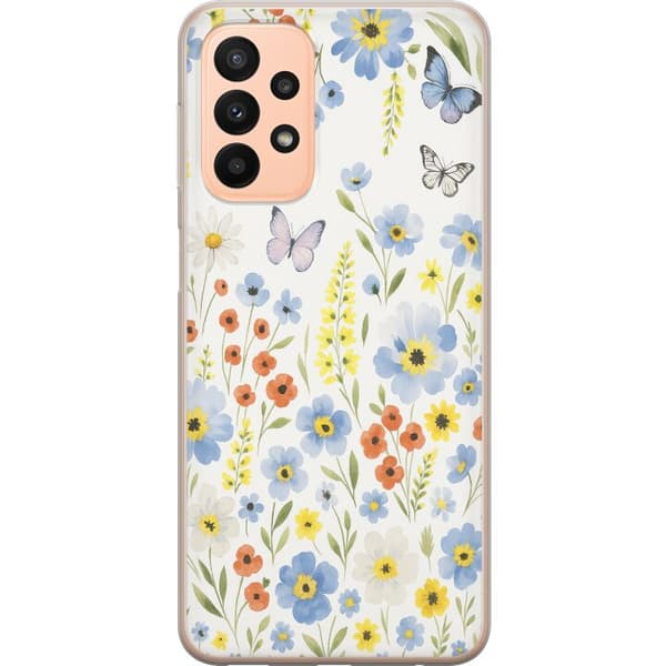 Samsung Galaxy A23 Läpinäkyvä kuori Kesäkukat