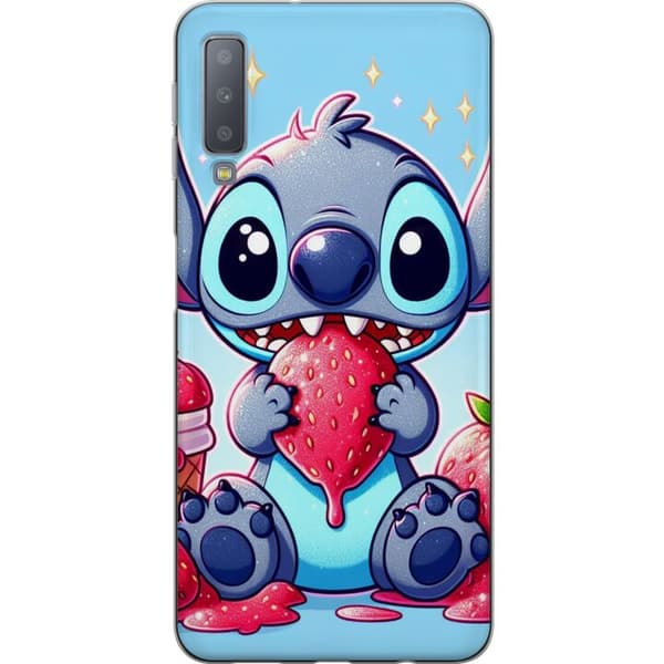 Samsung Galaxy A7 (2018) Gennemsigtig cover Strawberry Stitch