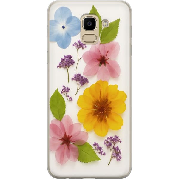 Samsung Galaxy J6 Gennemsigtig cover Pressede blomster