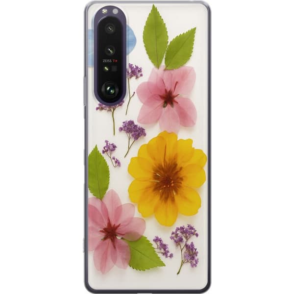Sony Xperia 1 III Läpinäkyvä kuori Painetut kukat