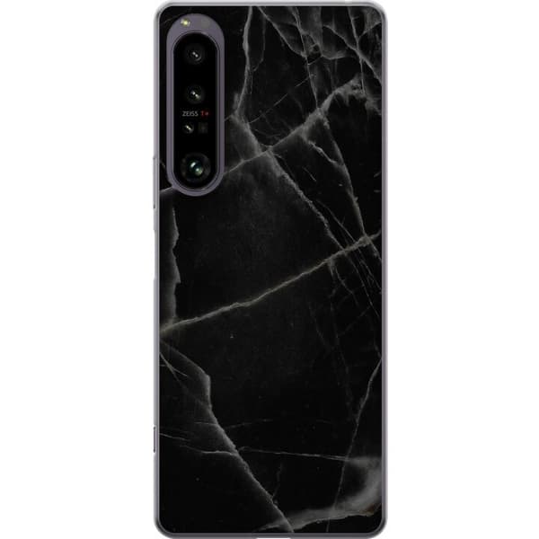 Sony Xperia 1 IV Gjennomsiktig deksel Svart marmor