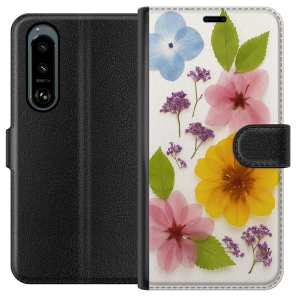 Sony Xperia 5 III Lommeboketui Pressede blomster