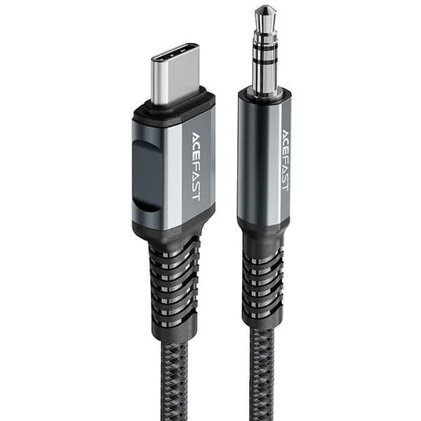 Acefast 1.2m USB-C Till 3.5 mm AUX Ljudkabel Nylon - Grå