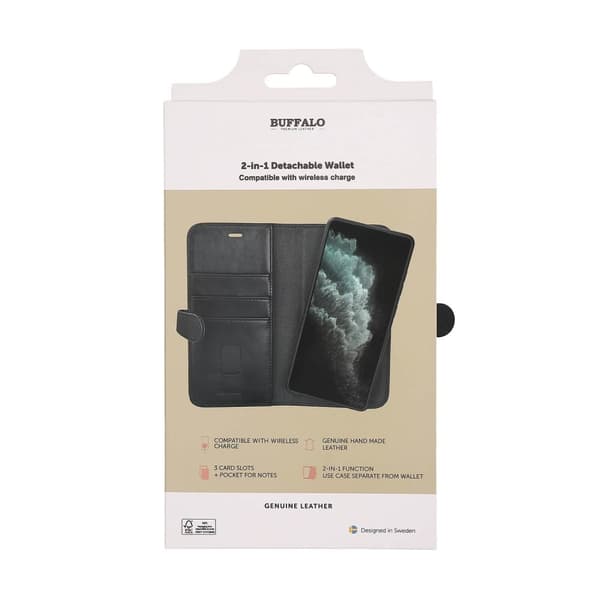 Buffalo Samsung Galaxy S24 FE Fodral 2in1 Äkta Läder Svart