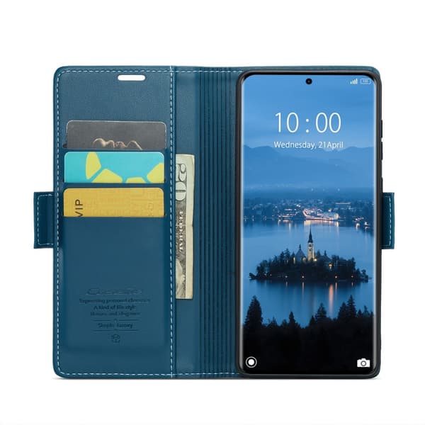 CASEME Redmi Note 14 Pro/Pro Plus 5G Fodral RFID Läder Blå