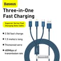 Miniatyrbild 2 av 6: BASEUS 1.5 m 3in1 USB-C/Lightning/MicroUSB Blå