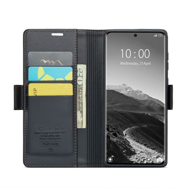 CASEME Redmi Note 14 Pro/Pro Plus 5G Fodral RFID Läder Svart