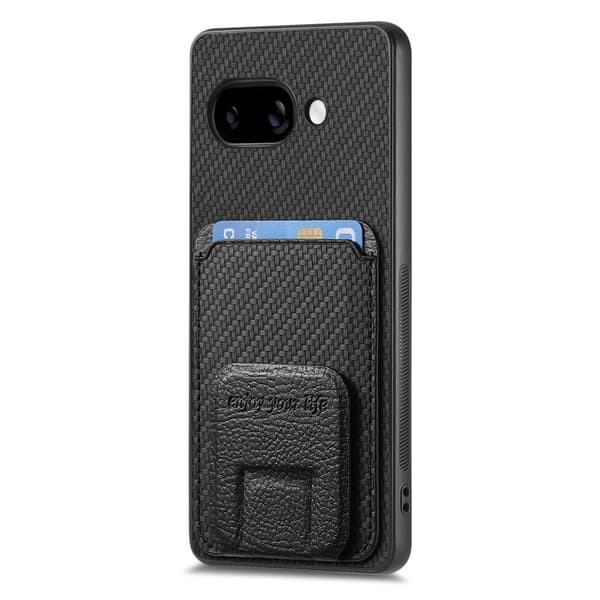 Google Pixel 9a Skal Korthållare Kickstand Kolfiber Textur