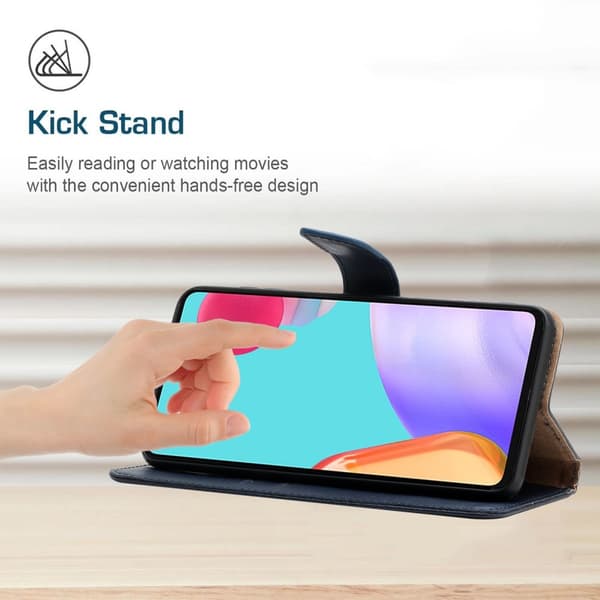 Google Pixel 9a Fodral Äkta Läder Mörk Blå