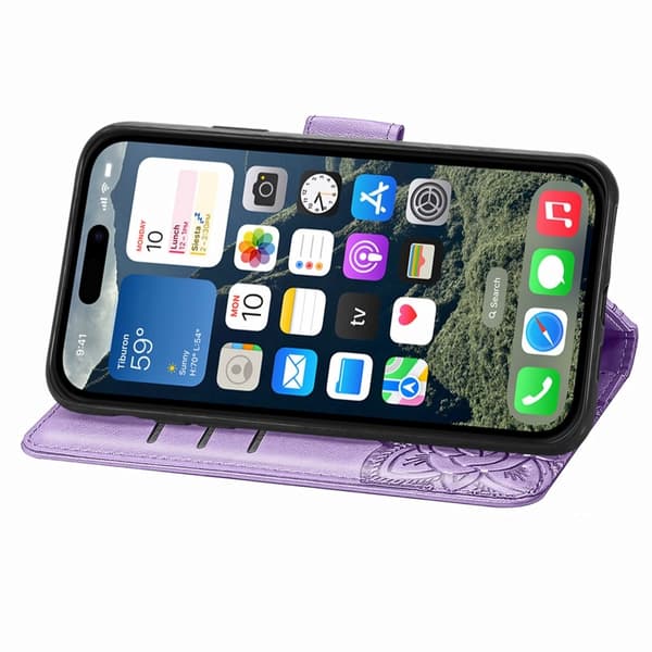 iPhone 16e Fodral Med Fjäril Tryck Lila