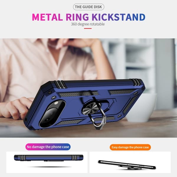 Google Pixel 9a Skal Shockproof Hybrid Ring Blå