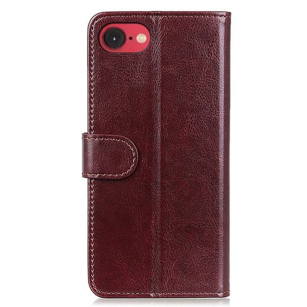 iPhone 16e Fodral Crazy Horse Läder Brun