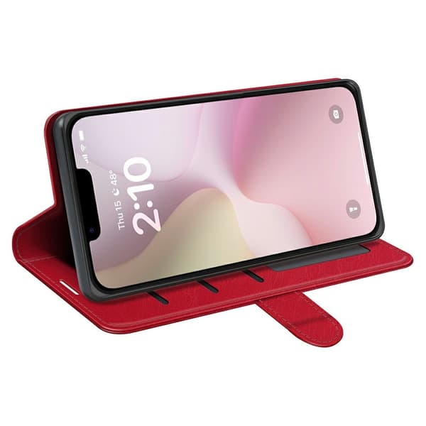 iPhone 16e Fodral Crazy Horse Läder Röd