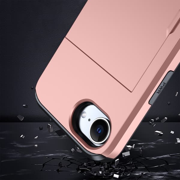 iPhone 16e Skal Hybrid Med Kortfack Grå
