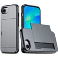 Miniatyrbild 1 av 6: iPhone 16e Skal Hybrid Med Kortfack Grå