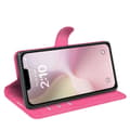 Miniatyrbild 3 av 6: iPhone 16e Fodral Litchi Läder Rosa
