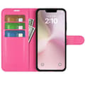 Miniatyrbild 2 av 6: iPhone 16e Fodral Litchi Läder Rosa