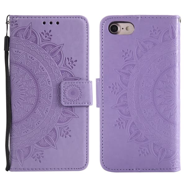 iPhone 16e Fodral Mandala Läder Lila
