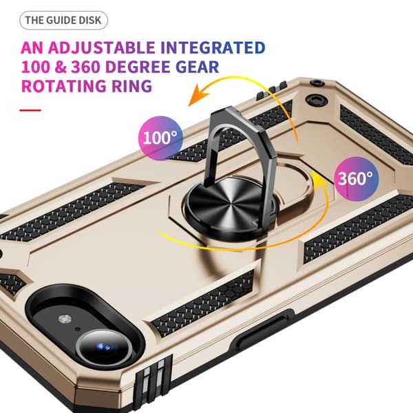 iPhone 16e Skal Shockproof Hybrid Ring Guld