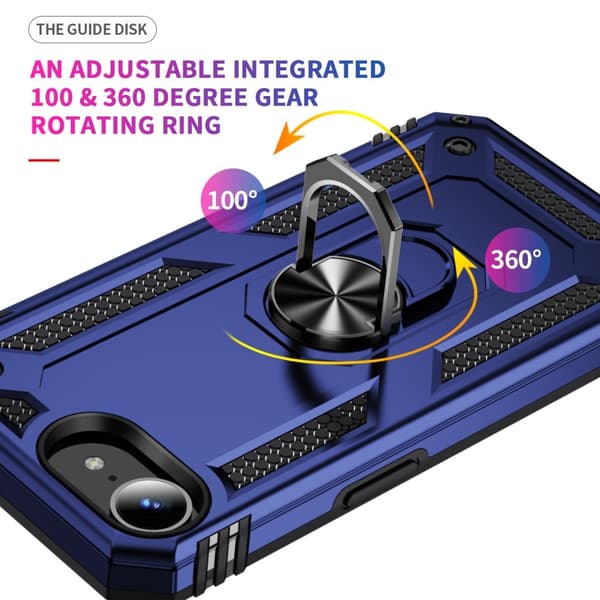 iPhone 16e Skal Shockproof Hybrid Ring Blå