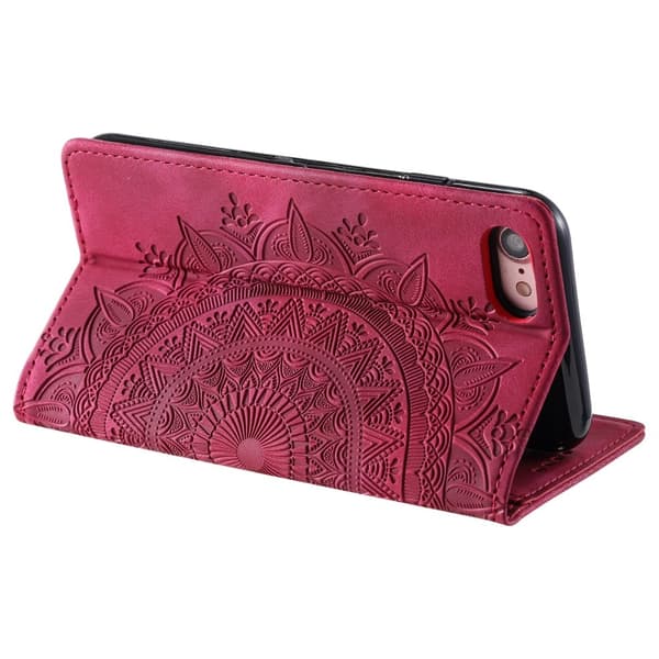 iPhone 16e Fodral Flip Mandala Läder Rosa