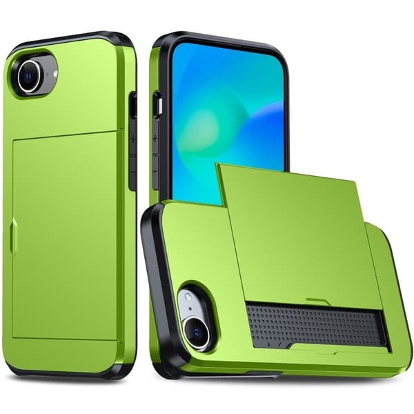iPhone 16e Skal Hybrid Med Kortfack Grön