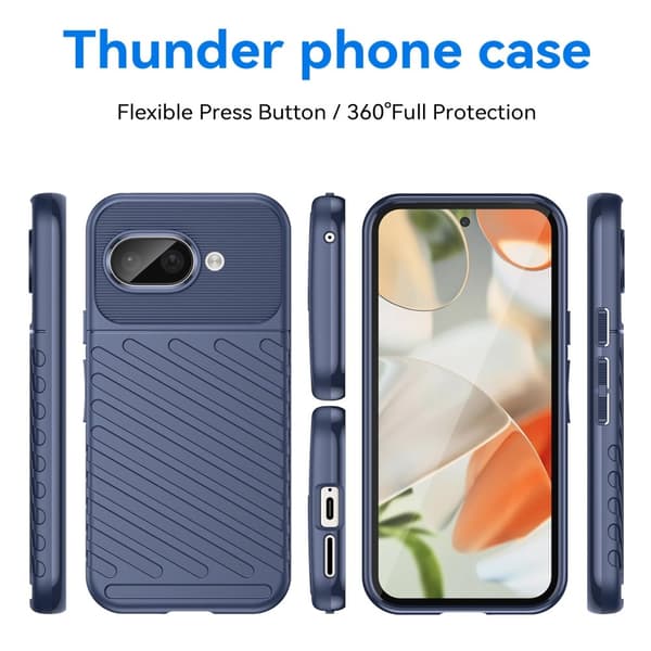 Google Pixel 9a Skal Twill Textur Blå