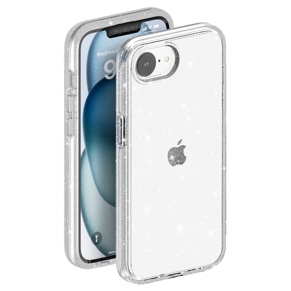 iPhone 16e Skal Glitter Shockproof Transparent