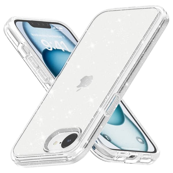 iPhone 16e Skal Glitter Shockproof Transparent