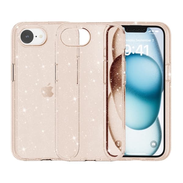iPhone 16e Skal Glitter Shockproof Guld