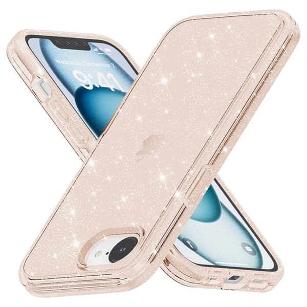 iPhone 16e Skal Glitter Shockproof Guld
