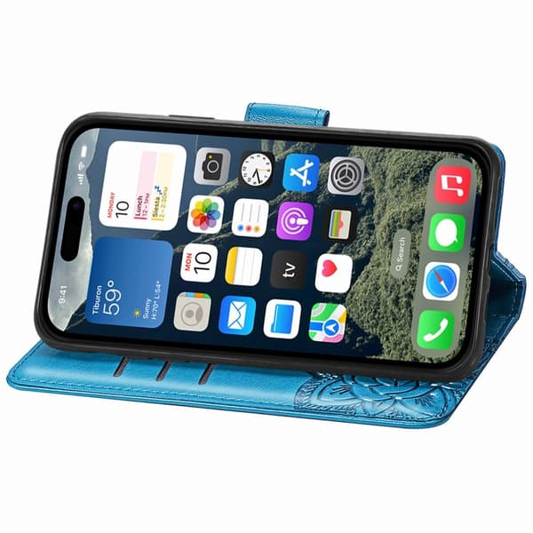 iPhone 16e Fodral Med Fjäril Tryck Blå