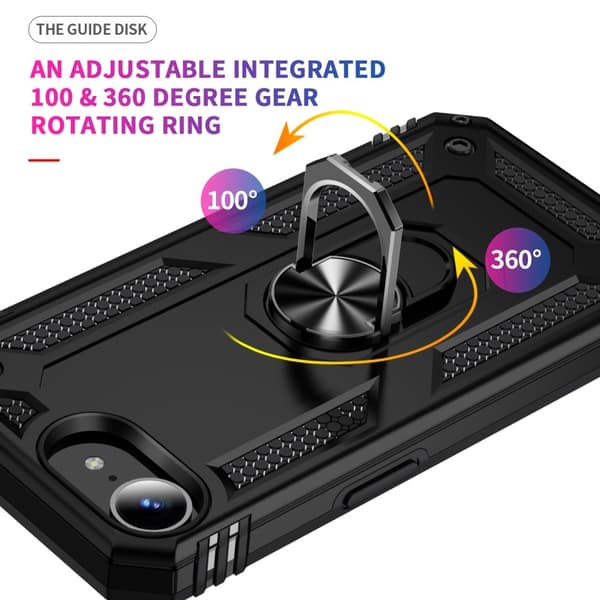 iPhone 16e Skal Shockproof Hybrid Ring Svart