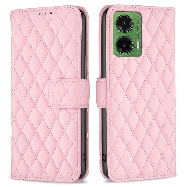 Motorola Moto G35 5G Fodral Diamond Läder Rosa