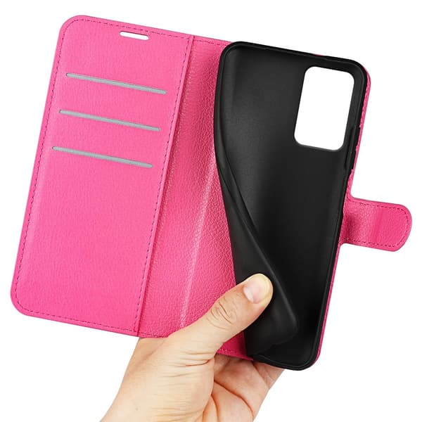 Motorola Moto G35 5G Fodral Litchi Läder Rosa