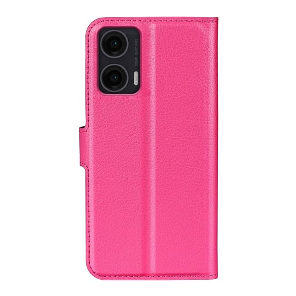 Motorola Moto G35 5G Fodral Litchi Läder Rosa