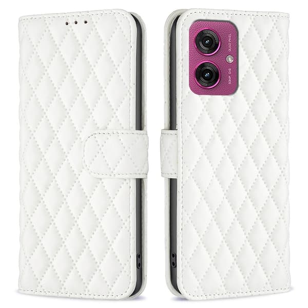 Motorola Moto G55 5G Fodral Diamond Läder Vit