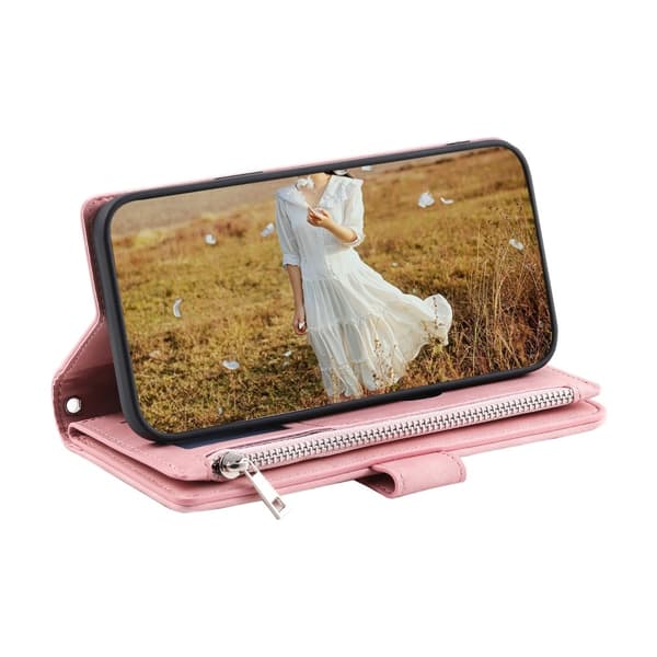 Motorola Moto G35 5G Plånboksfodral Rhombus Läder Rosa
