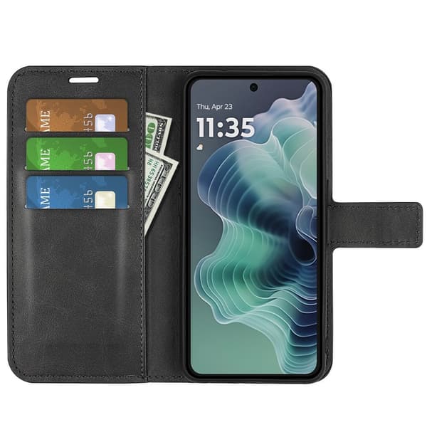 Motorola Moto G35 5G Fodral Läder Svart