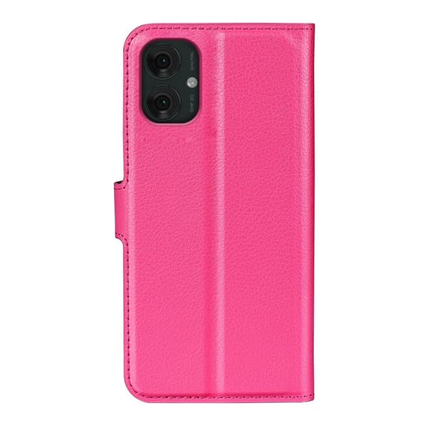 Motorola Moto G55 5G Fodral Litchi Läder Rosa