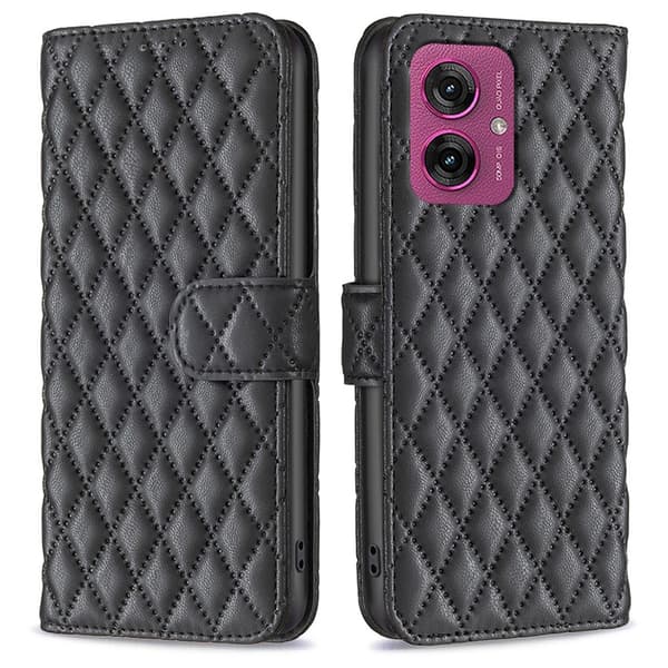 Motorola Moto G55 5G Fodral Diamond Läder Svart
