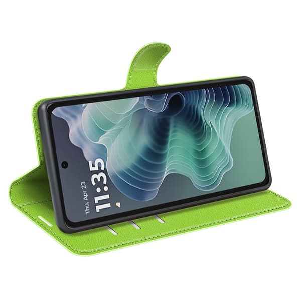 Motorola Moto G35 5G Fodral Litchi Läder Grön