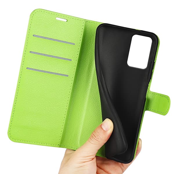 Motorola Moto G35 5G Fodral Litchi Läder Grön